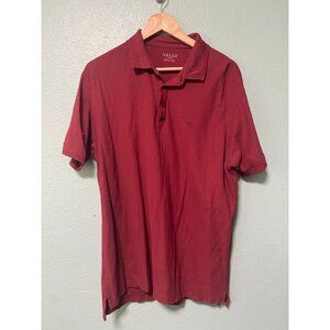 Veluz Artisan Men's Dark Red Button‎ Polo Shirt Top Size XXL